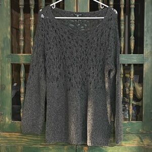 NWOT Eileen Fisher Soft Wool Blend Crochet Sweater Top - PL